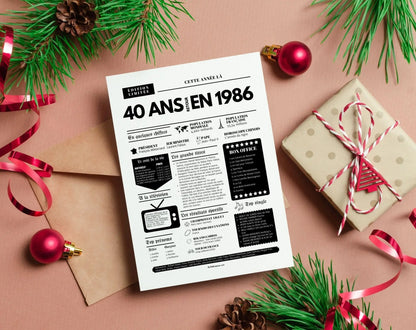 Affiche 40 ans retour en 1986 - Journal de l'année FLTM