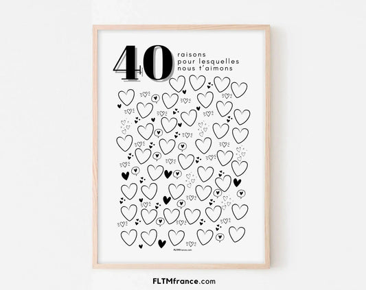 Affiche 40 raisons pour lesquelles nous t'aimons - Livre d'or 40 ans FLTMfrance