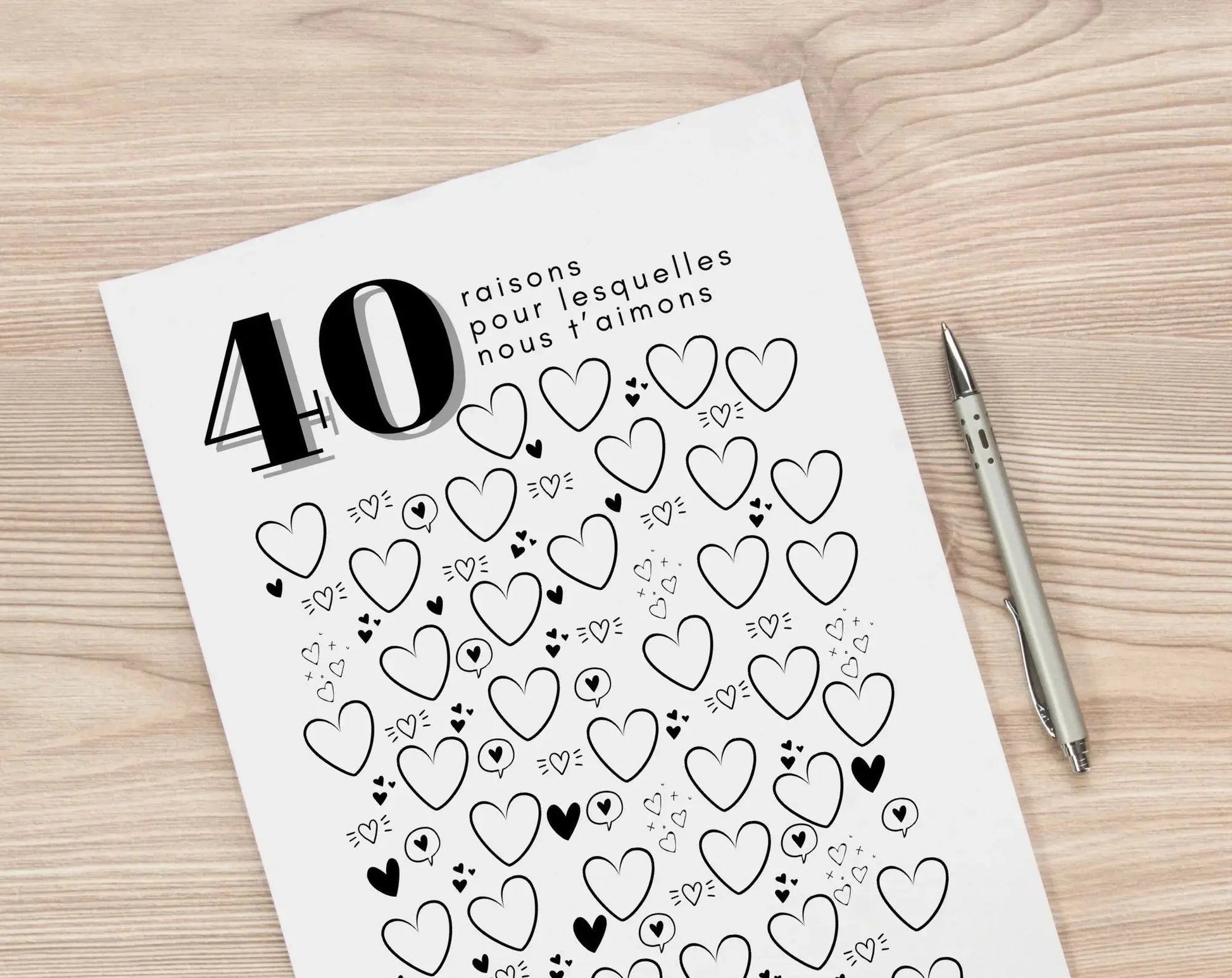 Affiche 40 raisons pour lesquelles nous t'aimons - Livre d'or 40 ans FLTMfrance