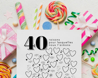 Affiche 40 raisons pour lesquelles nous t'aimons - Livre d'or 40 ans FLTMfrance