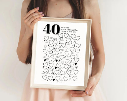 Affiche 40 raisons pour lesquelles nous t'aimons - Livre d'or 40 ans FLTMfrance