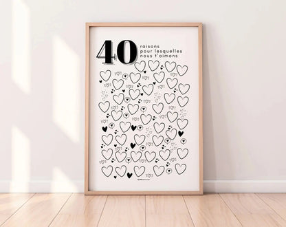 Affiche 40 raisons pour lesquelles nous t'aimons - Livre d'or 40 ans FLTMfrance