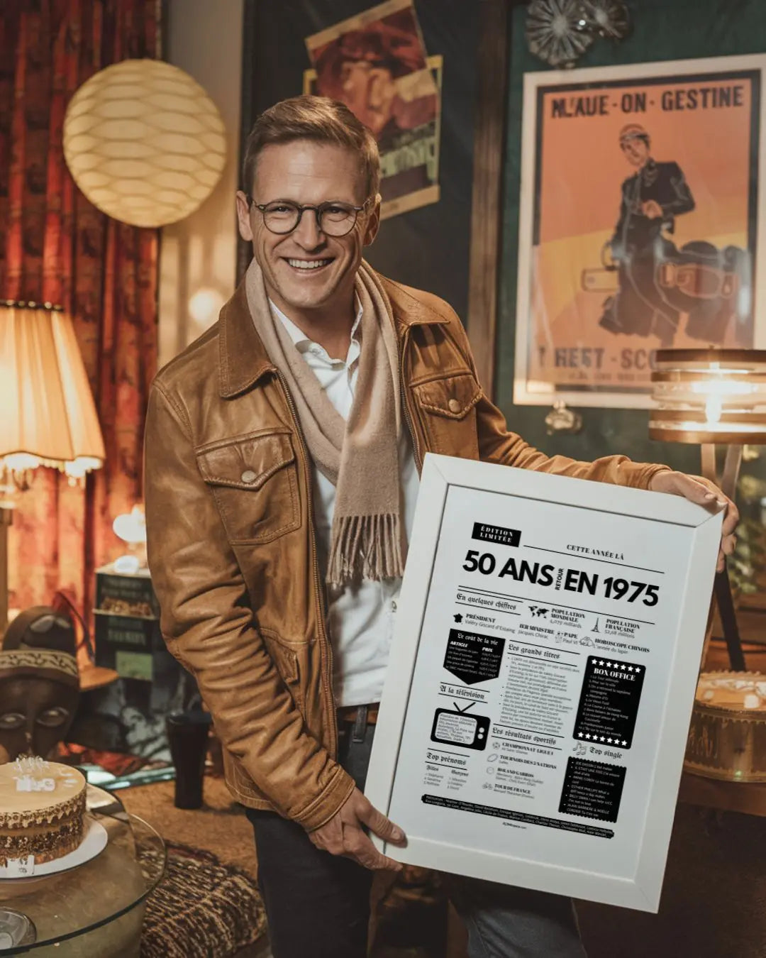 Affiche 50 ans retour en 1975 - Journal de l'année FLTMfrance