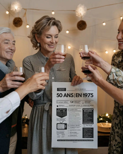 Affiche 50 ans retour en 1975 - Journal de l'année FLTMfrance