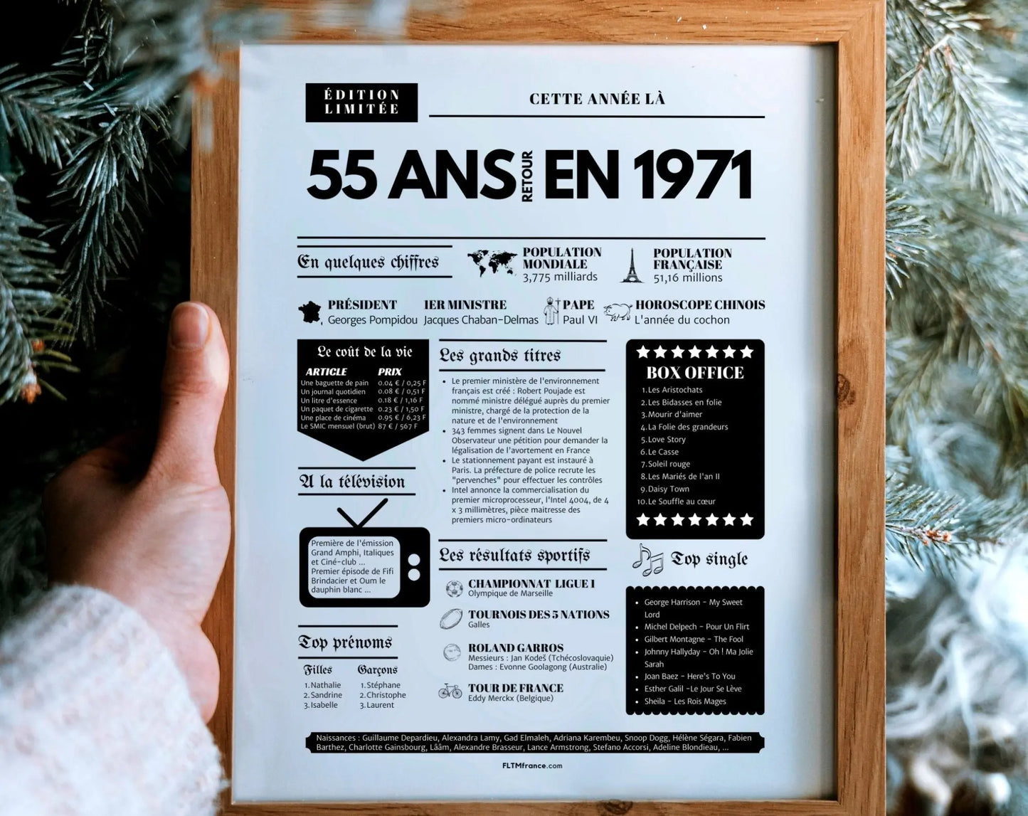 Affiche 55 ans retour en 1971 - Journal de l'année FLTM