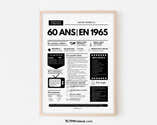 T-shirt Anniversaire 60 Ans 'Août 1965' - Cadeau Cool Pour Femme - Coupe Classique - 4