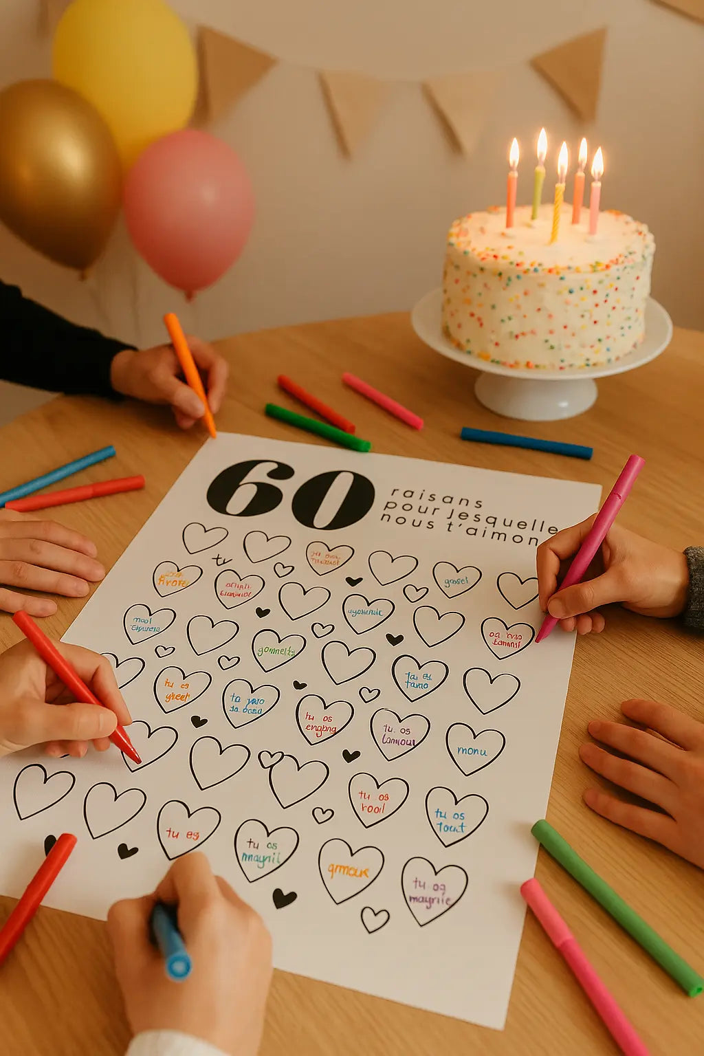 Affiche 60 raisons pour lesquelles nous t'aimons - Livre d'or 60 ans FLTMfrance