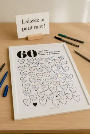 Affiche 60 raisons pour lesquelles nous t'aimons - Livre d'or 60 ans FLTMfrance