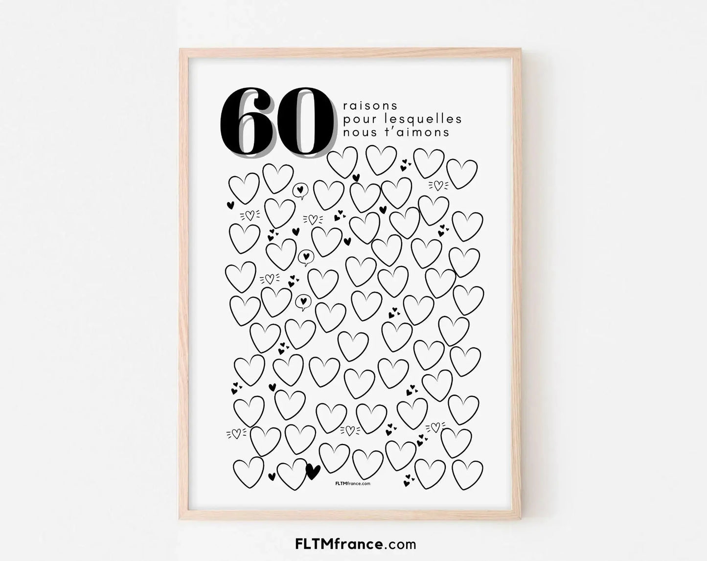 Affiche 60 raisons pour lesquelles nous t'aimons - Livre d'or 60 ans FLTMfrance