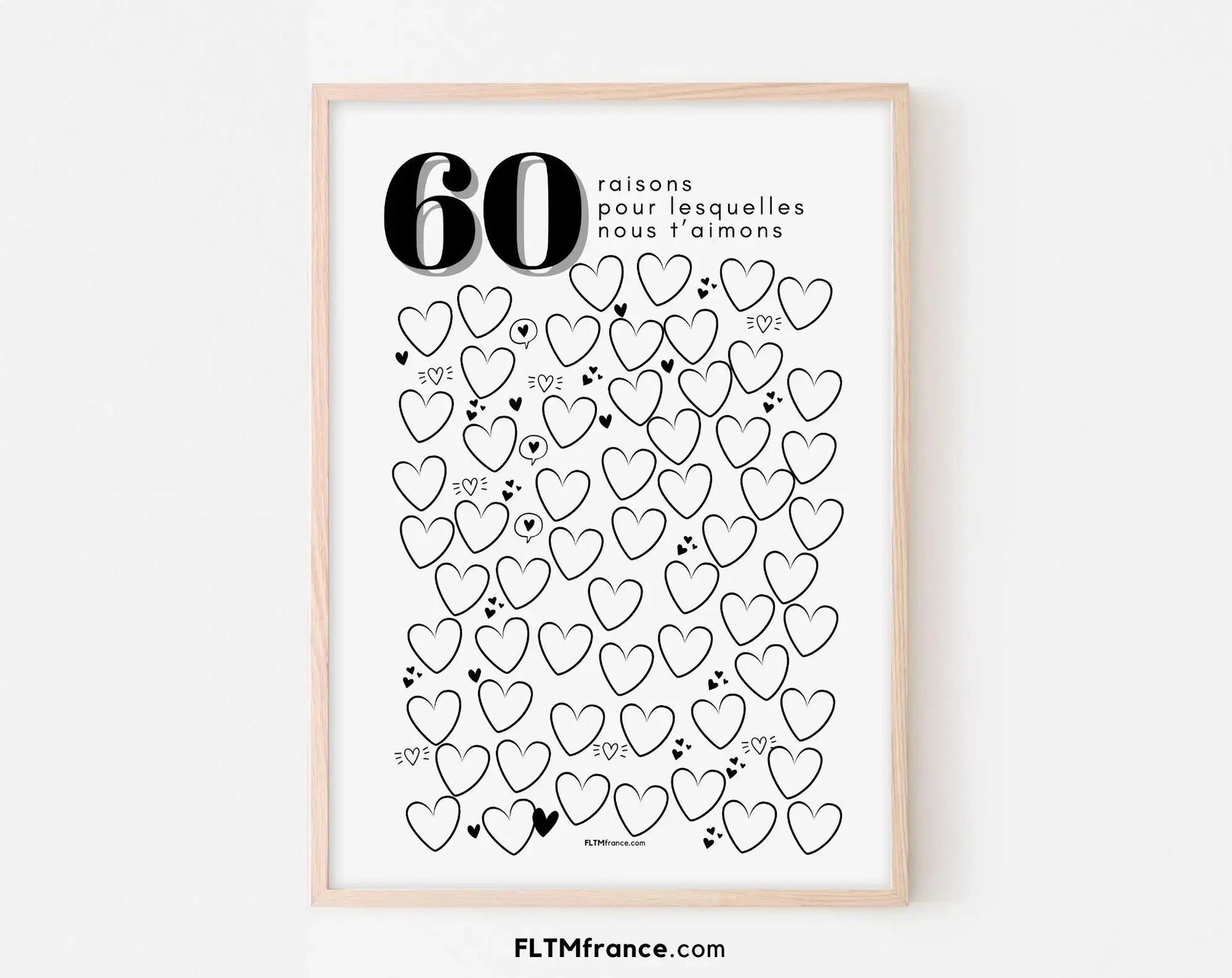 Affiche 60 raisons pour lesquelles nous t'aimons - Livre d'or 60 ans FLTMfrance