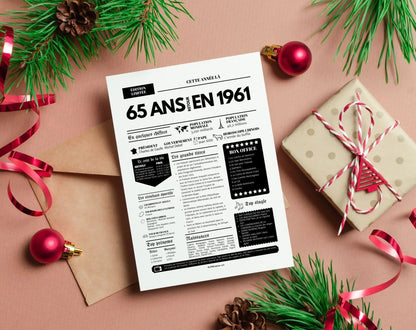 Affiche 65 ans retour en 1961 - Journal de l'année FLTM