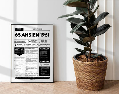 Affiche 65 ans retour en 1961 - Journal de l'année FLTM