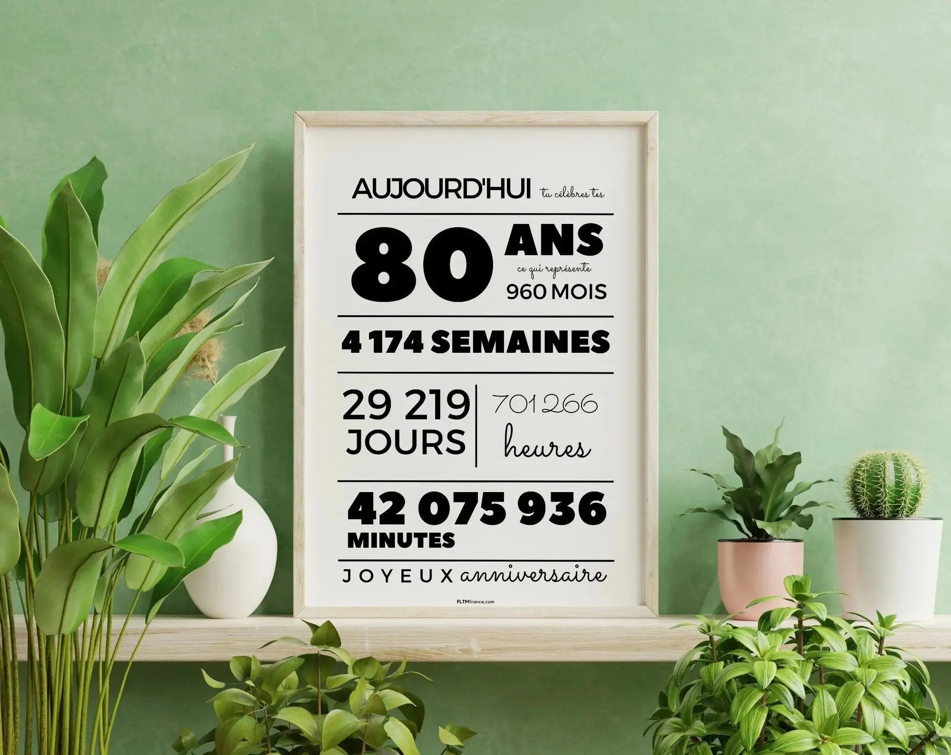 Affiche 80 Ans 960 Mois 4174 Semaines Affiche Imprimer FLTM affiche-80-ans-960-mois-4174-semaines-affiche-imprimer-fltm