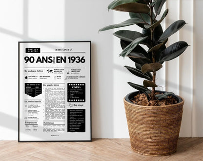 Affiche 90 ans retour en 1936 - Journal de l'année FLTM