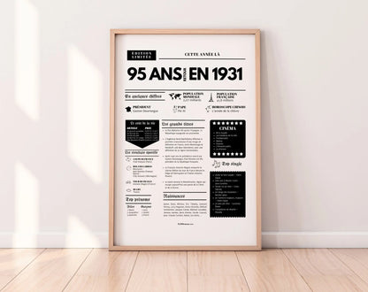 Affiche 95 ans retour en 1931 - Journal de l'année FLTM