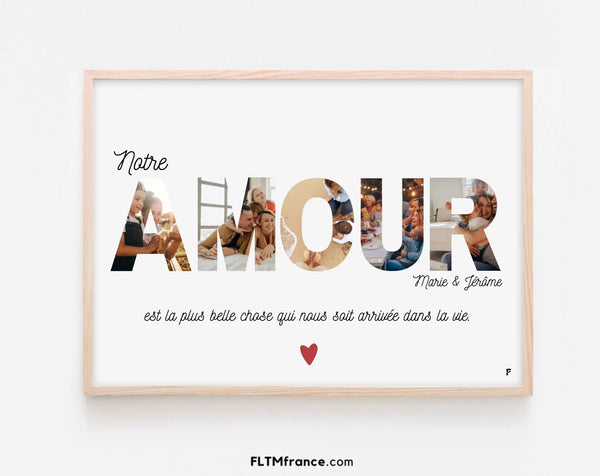 Affiche AMOUR personnalisée avec photos