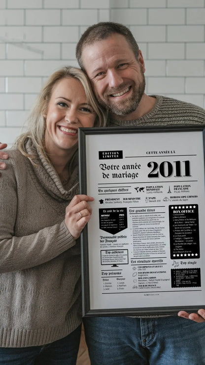 Affiche Année de mariage 2011 - Noces de plomb - 14 ans de mariage FLTMfrance