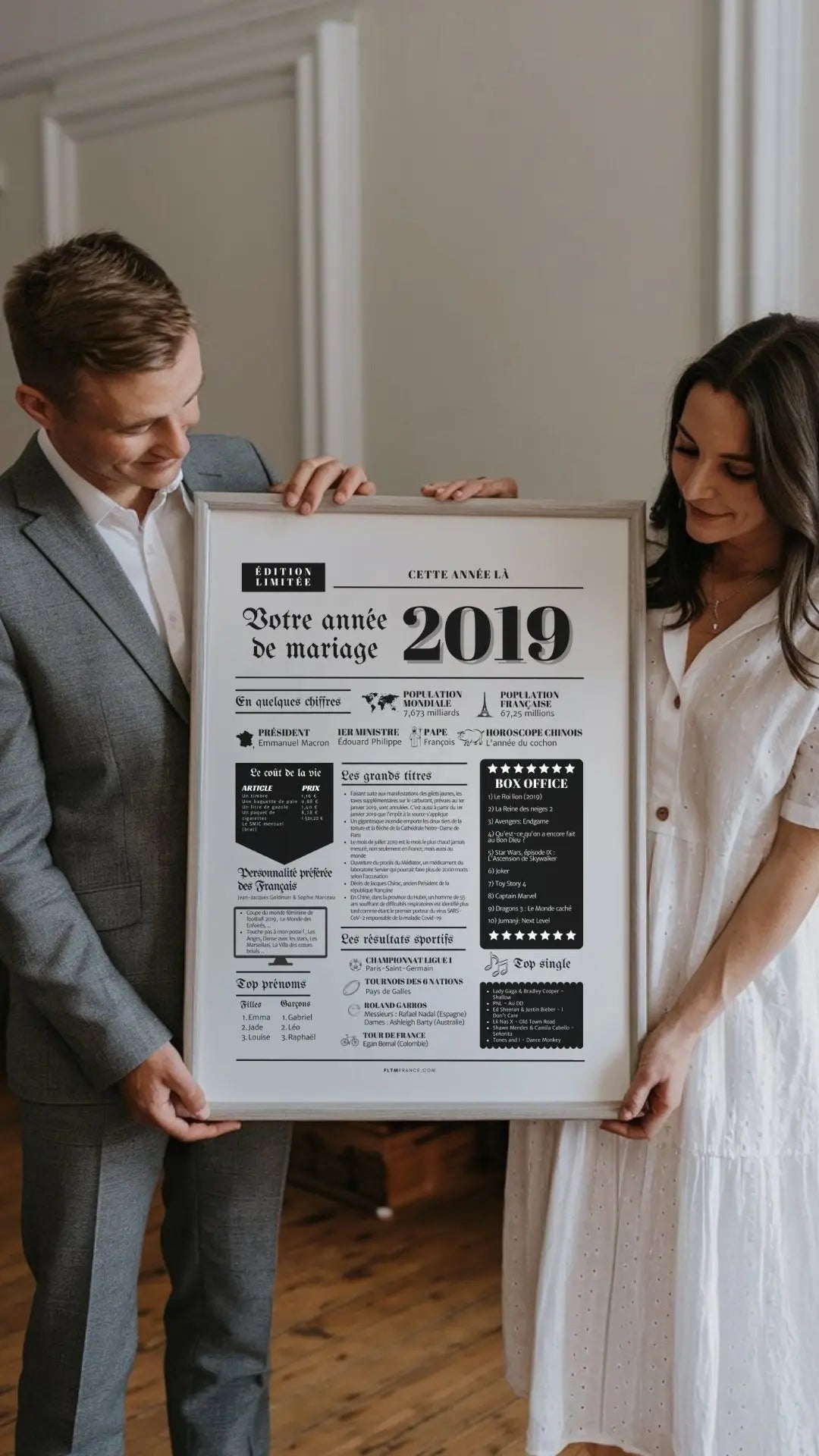 Affiche Année de mariage 2019 - Noces de chypre - 6 ans de mariage FLTMfrance