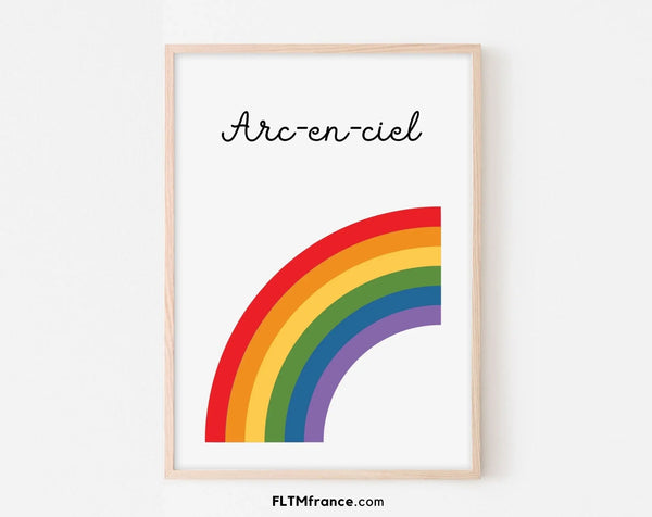Affiche Arc-en-ciel - Poster éducatif Montessori