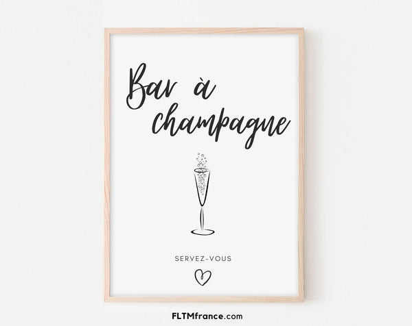 Affiche Bar à champagne - Affiche décoration événement