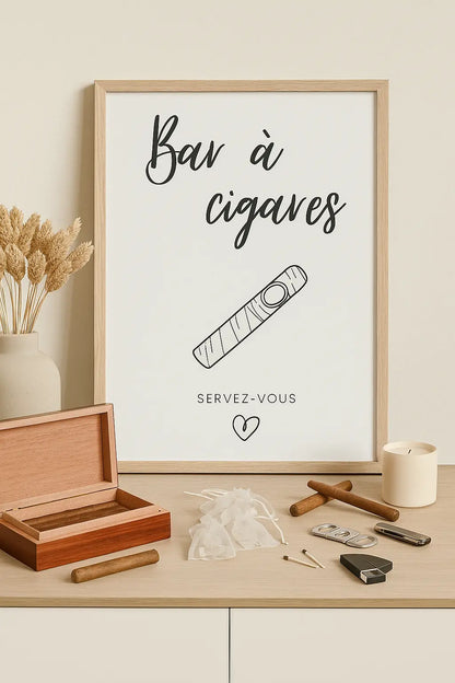 Affiche Bar à cigares - Affiche décoration événement FLTMfrance
