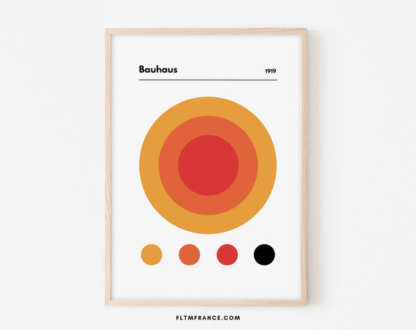 Affiche Bauhaus 1919 Cercle Rouge, Orange et Jaune - Affiche de musée