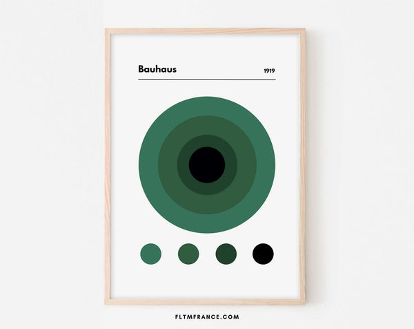 Affiche Bauhaus 1919 Cercle Vert et Noir - Affiche de musée