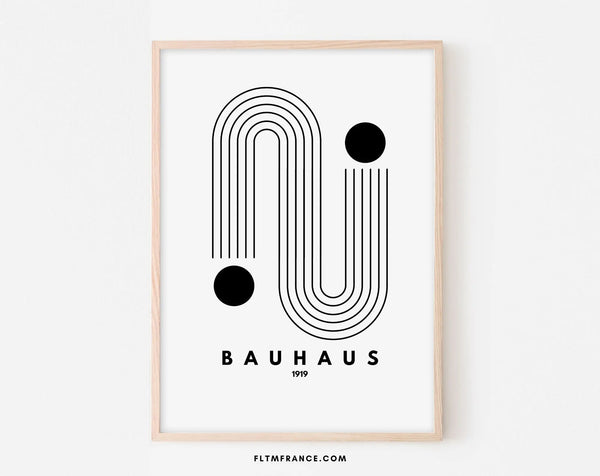 Affiche Bauhaus 2 Noir et blanc - Affiche de musée