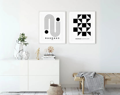 Affiche Bauhaus 2 Noir et blanc - Affiche de musée FLTMfrance