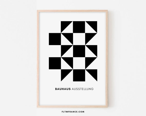 Affiche Bauhaus 3 Noir et blanc - Affiche de musée