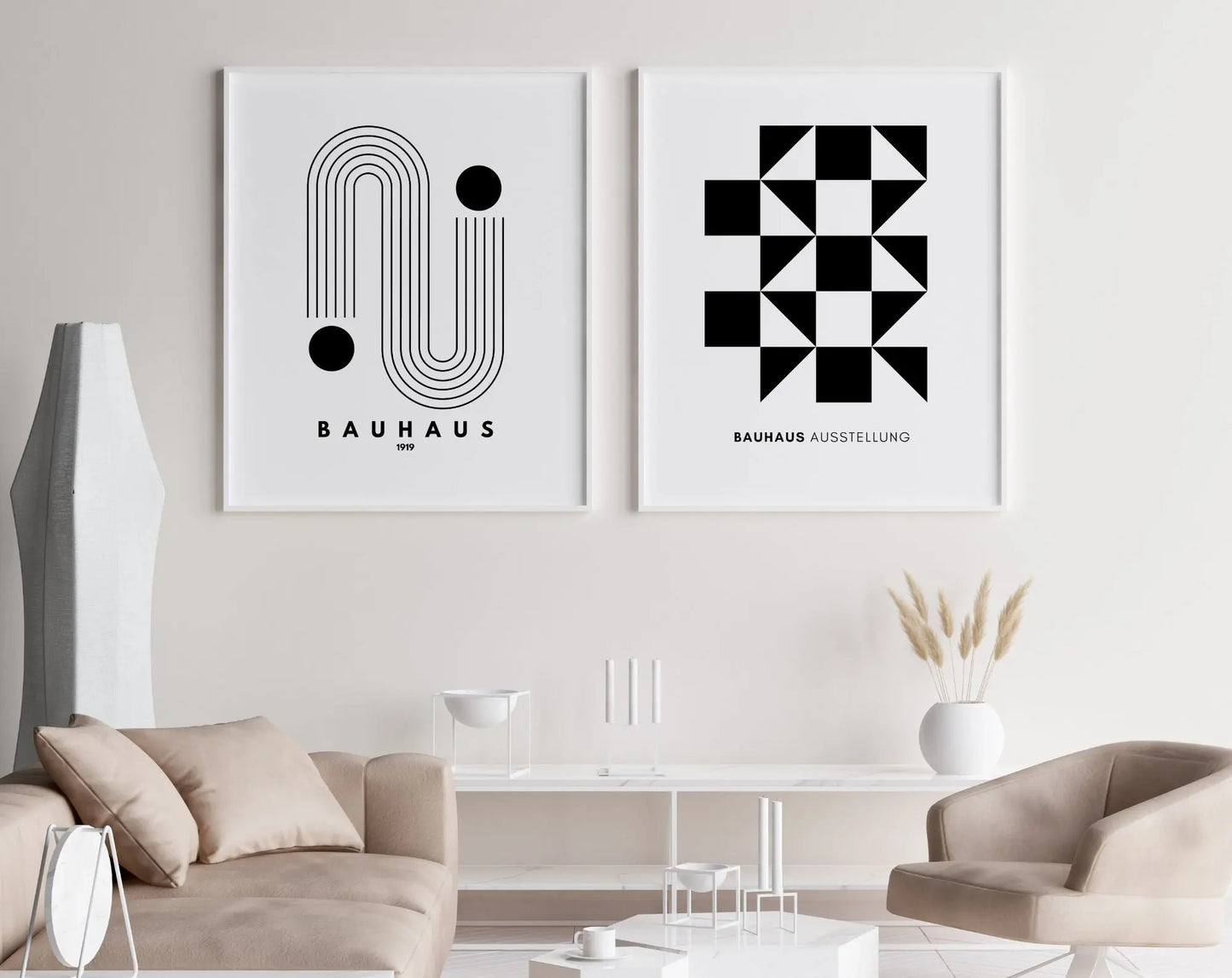Affiche Bauhaus 3 Noir et blanc - Affiche de musée FLTMfrance