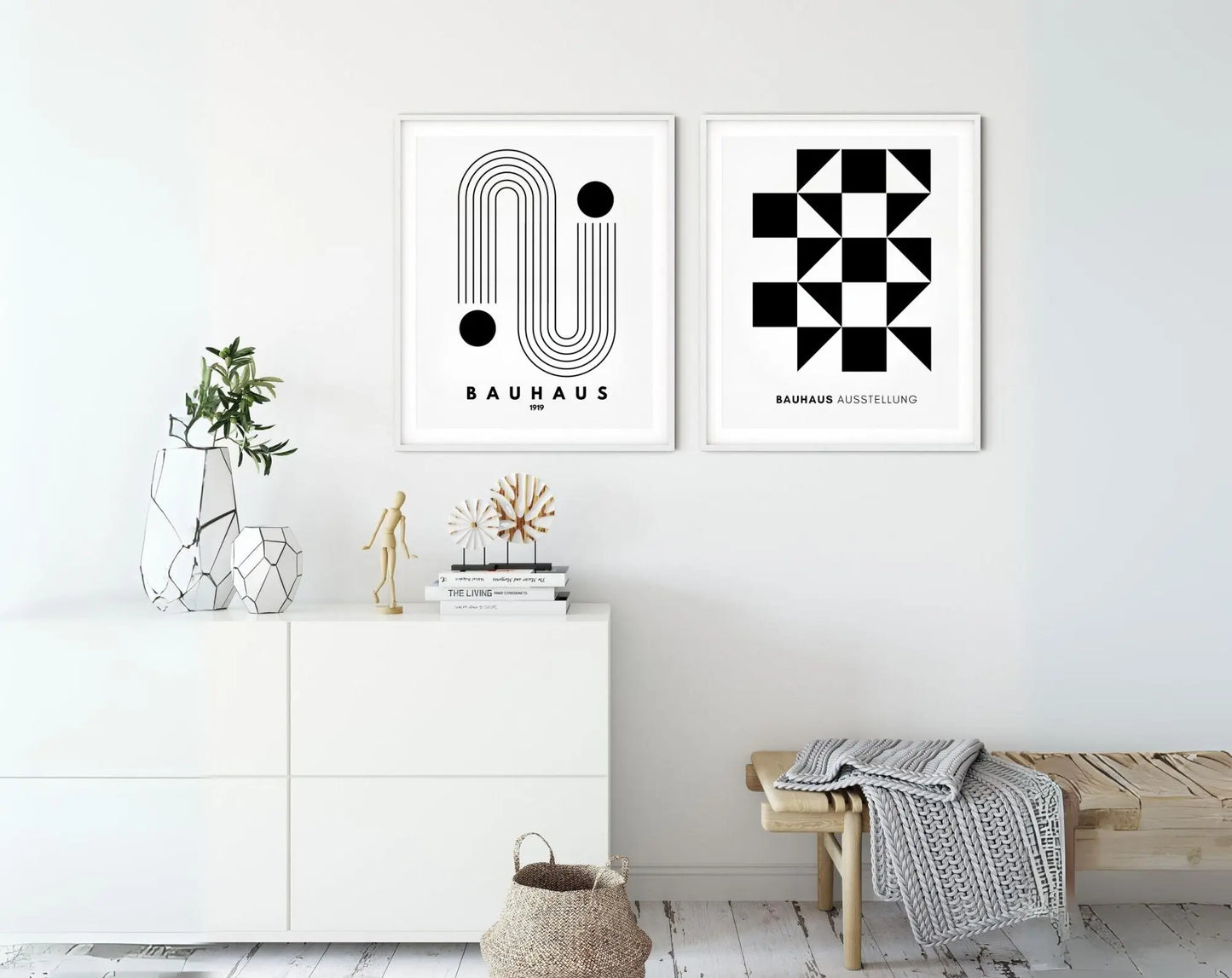 Affiche Bauhaus 3 Noir et blanc - Affiche de musée FLTMfrance