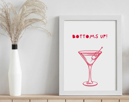 Affiche Bottoms up - Poster cocktail alcool Martini Dry FLTMfrance