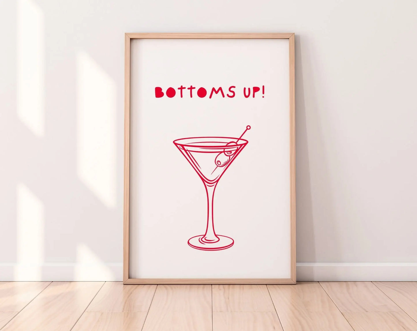 Affiche Bottoms up - Poster cocktail alcool Martini Dry FLTMfrance