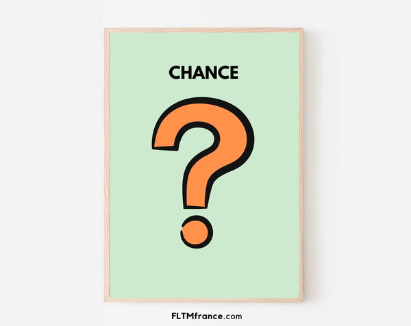 Affiche Carte Chance - Inspirée du jeu Monopoly