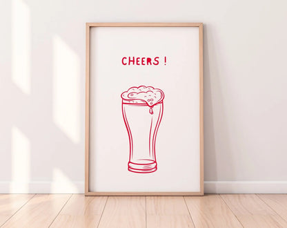 Affiche Cheers - Poster cocktail bière alcool FLTMfrance