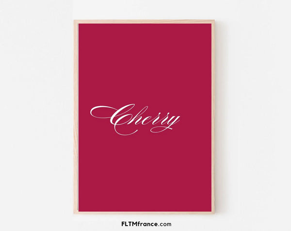 Affiche Cherry Rouge cerise