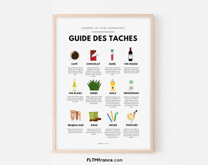 Affiche Colorée Guide d'Élimination des Taches FLTMfrance