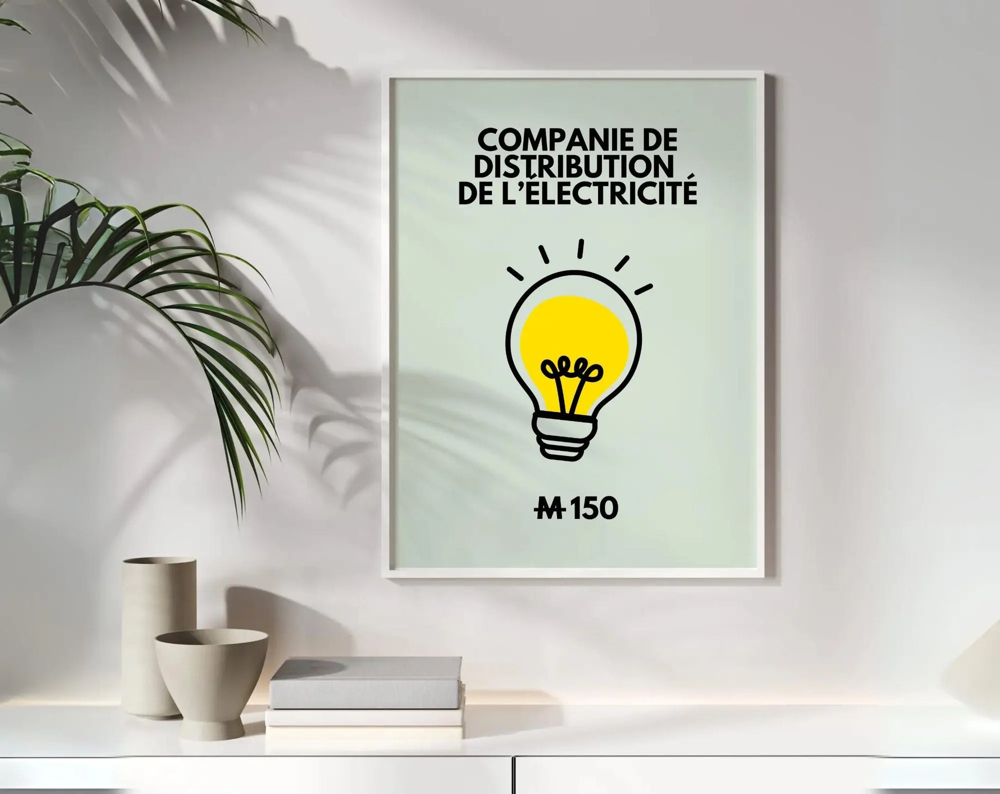 Affiche Compagnie de distribution de l'électricité - Inspirée du jeu Monopoly FLTMfrance