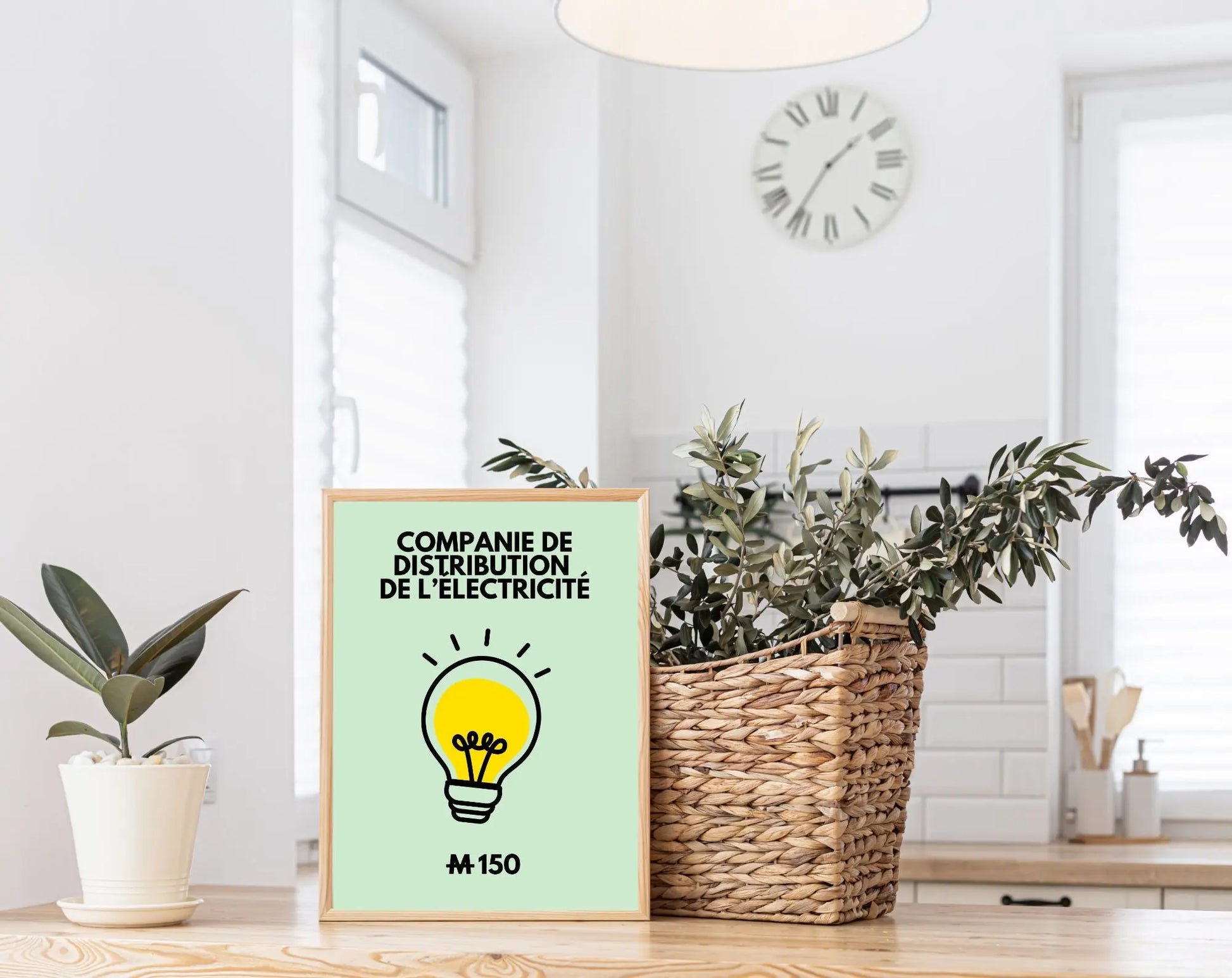 Affiche Compagnie de distribution de l'électricité - Inspirée du jeu Monopoly FLTMfrance