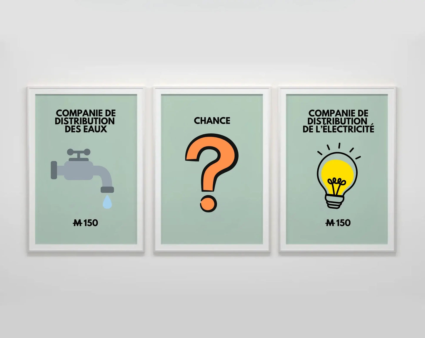 Affiche Compagnie de distribution de l'électricité - Inspirée du jeu Monopoly FLTMfrance