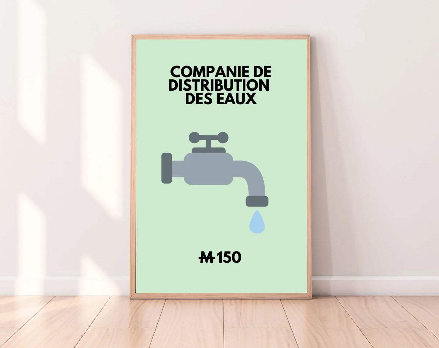 Affiche Compagnie de distribution des eaux - Inspirée du jeu Monopoly FLTMfrance