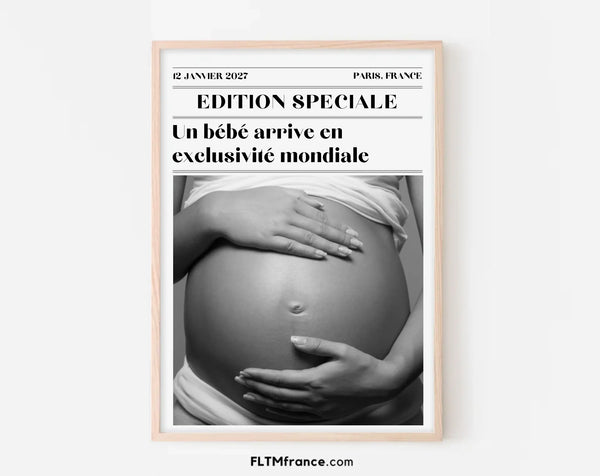 Affiche Édition spéciale 2026 personnalisée - Annonce grossesse