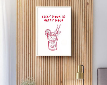 Affiche Every hour is happy hour - Poster cocktail alcool Mojito FLTMfrance