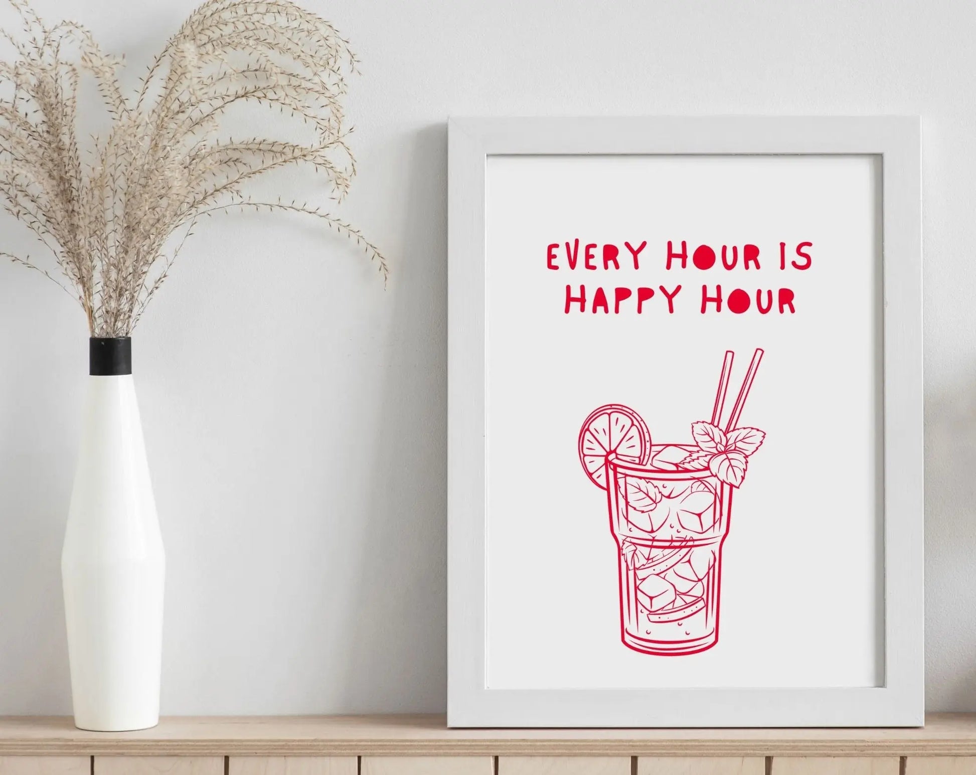 Affiche Every hour is happy hour - Poster cocktail alcool Mojito FLTMfrance