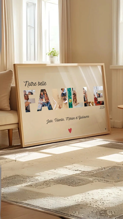 Affiche FAMILLE personnalisée avec photos FLTM