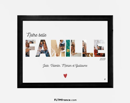 Affiche FAMILLE personnalisée avec photos FLTM