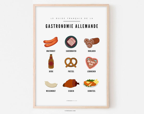 Affiche Guide Gastronomie Allemande - Guide culinaire des spécialités allemandes