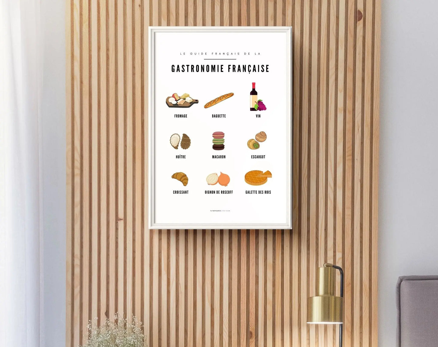 Affiche Guide Gastronomie Française - Guide culinaire des spécialités françaises FLTMfrance