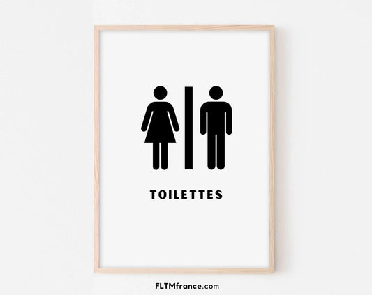 Affiche Indication des toilettes - Poster humour WC FLTMfrance